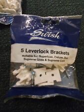 Pack of 5 Swish Deluxe Leverlock curtain rail brackets - Genuine brand item!