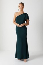 Coast Womens Maxi Dress Emerald One Shoulder Sleeveless Elegant Bridesmaid