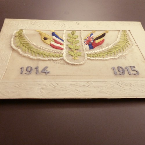 Ww1 embroidered silk postcard - ww1,