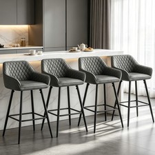 Set of 2/4 Bar Stools Velvet