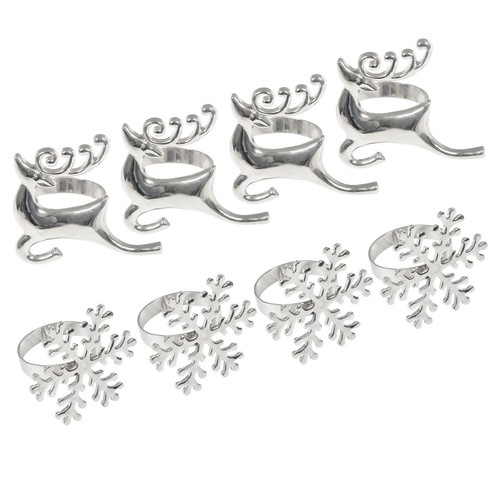 Christmas napkin rings silver - rings,