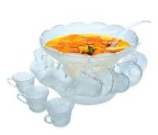 Romance 27 Piece Luxurious 2 Punch Bowl Set with Cups and Ladle Glassware