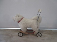 Vintage 1950s? 60s? Nylena push along toy Husky dog on wheels walker