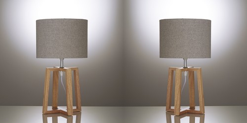 Pair natural wooden table - pair,