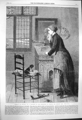 Original old antique print - old,