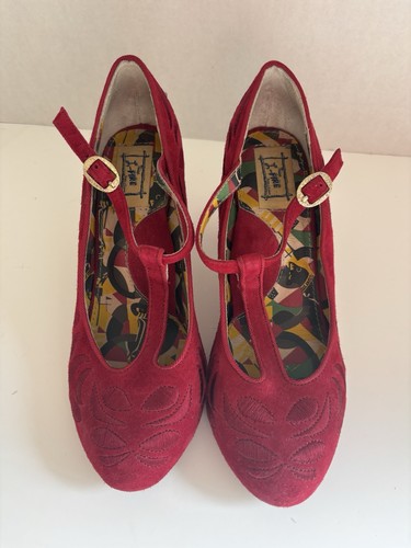Miss fire embroidered suede - miss,