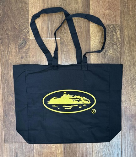 Corteiz black tote bag brand - black,
