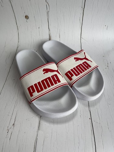 Puma sliders white - and, red