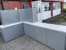 NEW Not Ex Display Or Used High Gloss Dust Grey Kitchen 9 Units 18 mm Cabinets