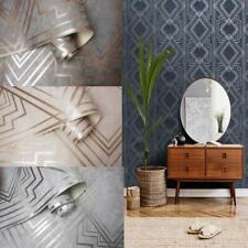 Holden Decor Delano Geometric Textured Vinyl Wallpaper 4 Colours