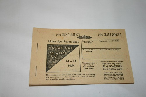 Motor fuel ration book 1970s - motor,