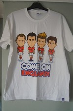 Mens white come on England Football tiny idols size large t-shirt cotton Vintage