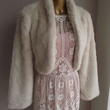 FAB MONSOON LIVIA IVORY FAUX FUR SHRUG BOLERO JACKET BRIDAL BRIDE WEDDING 14