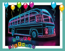 Neon Happy Birthday Greeting