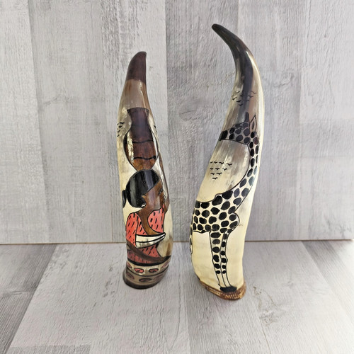 African cow horns - african, hand
