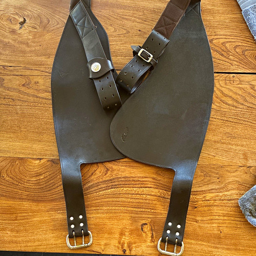 Brown leather dressage horse - brown,