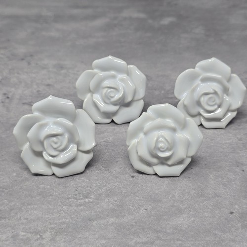Ceramic white flower rose - ceramic,