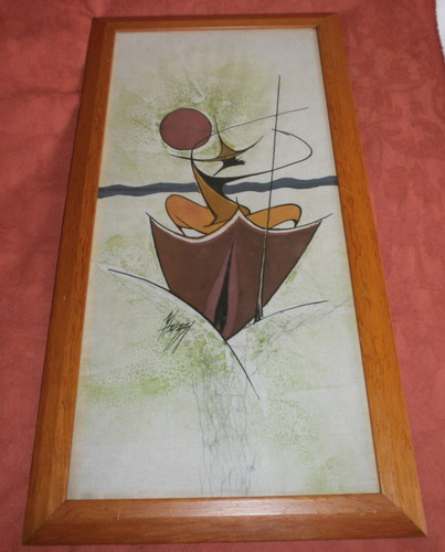 Vintage african batik framed - african,