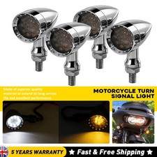 4x Chrome 12V 10mm LED Turn
