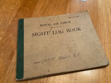 1944 RAF SYWELL AERODROME FLYING OFFICER R F COURT SIGHT LOG BOOK AS SHOWN