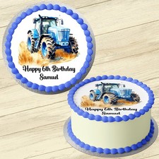 Blue Farm Tractor Personalised