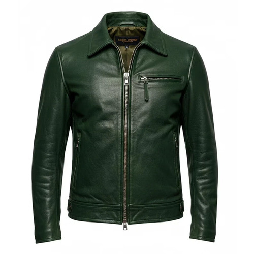 Men green lambskin leather - men's,