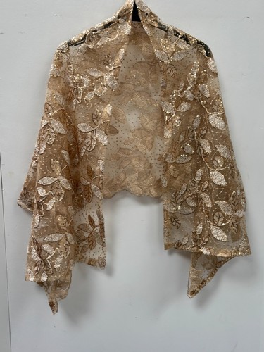 Gold velvet leaf sequins - gold,