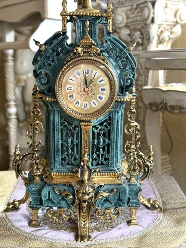 Vintage bronze ornate mantel - ornate,