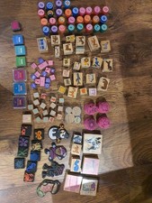 Kids Stamps & Ink Bundle Children's Stamps Mixed Lot Over 100 Items See Pics