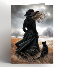 Witch birthday card, wiccan