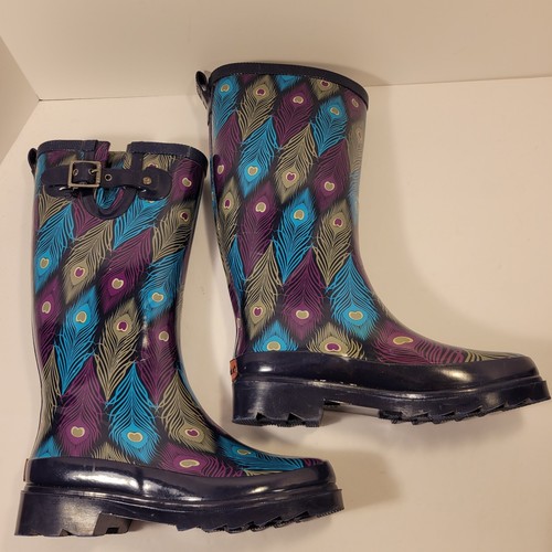 Chooka peacock wave rain boot - peacock,
