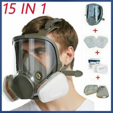 15 IN 1 Gas Mask Full Face Respirator Paint Spray Chemical Facepiece Safety 6800