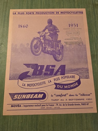 Bsa sunbeam tariff 1951 - sunbeam,