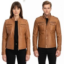 Real Leather Cafe Racer Jacket