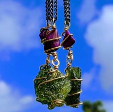 MOLDAVITE & SUGILITE Pendant