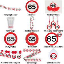 65TH BIRTHDAY TRAFFIC SIGNS THEME - PARTYWARE COMPLETE SELECTION