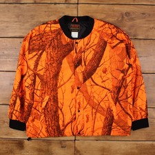 Vintage Stearns Outdoor Jacket XL Dry Wear Neon Real Tree Camouflage Orange