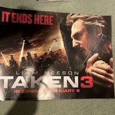 TAKEN 3 (2014) Original Quad Movie Poster - Liam Neeson, Famke Janssen (Teaser)