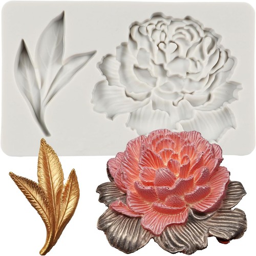 Peony flower leaf silicone - flower,