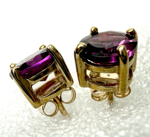 10k yellow gold amethyst post - yellow,