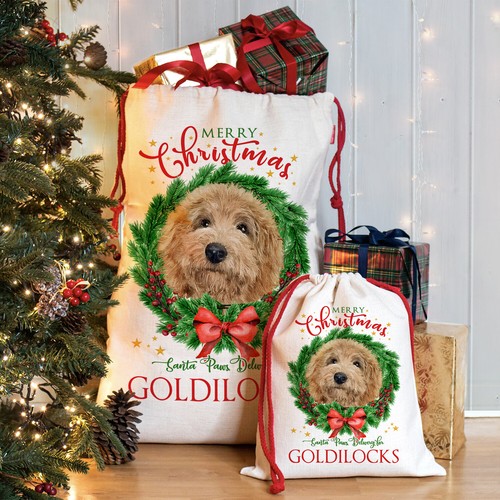 Blonde cockapoo christmas - blonde, sack