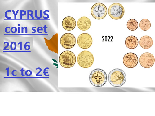Cyprus coins 2022 all - 2, 5