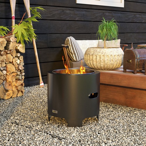 Outsunny fire pit - fire, round