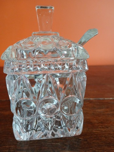 Vintage cut glass preserve - vintage,