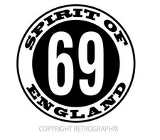 Trojan Scooter Sticker Decal Spirit of 69 125mm wide Skinhead Ska -
