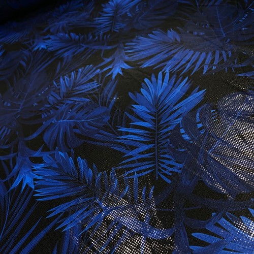 Stretch blue leaves - no-stretch,