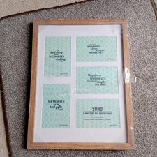 Light Oak Multi Aperture Picture Frame Mount May Be Dusty From Storage