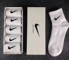 Nike Socks 5 Pairs Pack Mid-Tub 85% Cotton Socks Boxed Unisex sizes 4.5-9