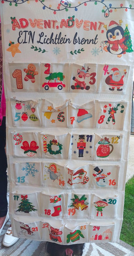 Hanging fabric pocket advent - fabric,