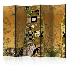 Folding Privacy Screen Room Divider Non-Woven Printed Klimt Art Decor 172cm High